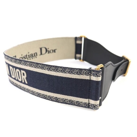 Christian Dior Canvas Logo Embroidery Leather Combi Belt main image 13